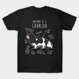 Tri-Color Cavalier King Charles Spaniel Dog Anatomy T-Shirt